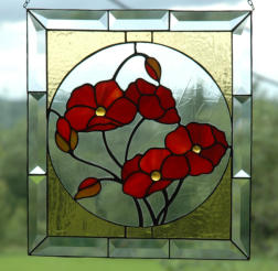 Mohnblumen Grsse 30 x 30 cm Nach einer Vorlage von Tiffany Glasladen